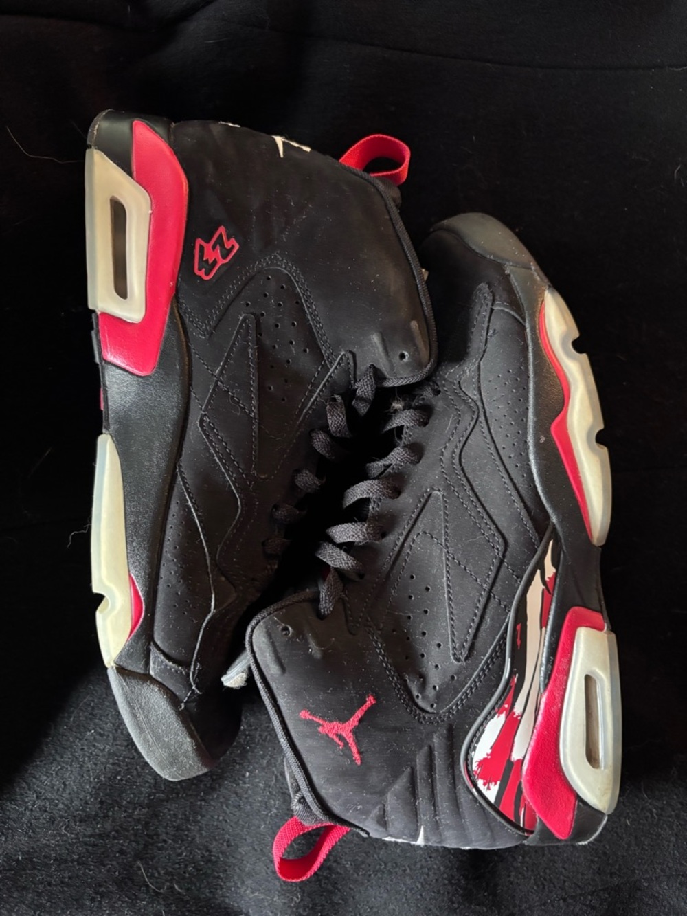 Jordan Black & Red Retro Basketball Sneakers